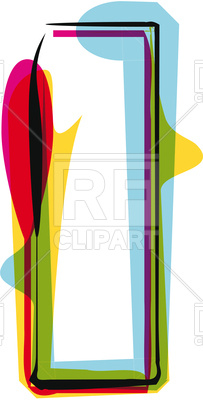 203x400 Abstract Colorful Letter L Royalty Free Vector Clip Art Image