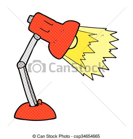 449x470 Freehand Drawn Cartoon Desk Lamp Clip Art Vector
