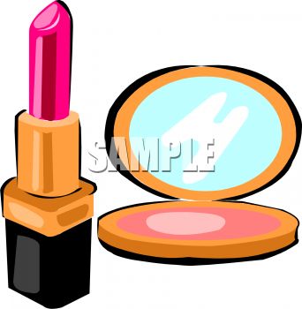 342x350 Picture Of A Tube Of Lipstick And A Makeup Compact In A Vector