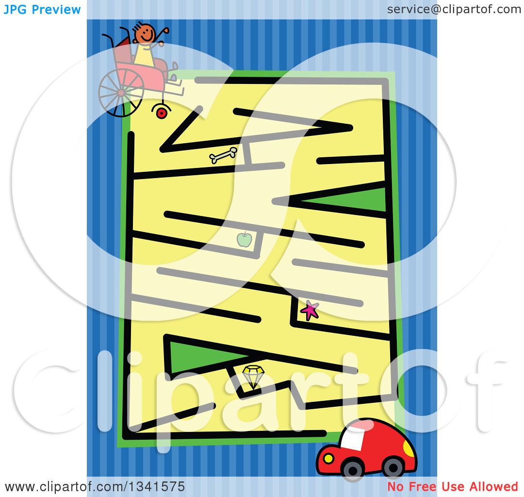 1080x1024 Clipart Of A Stick Boy In A Wheelchair And Car Toddler Puzzle Maze