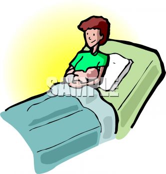 333x350 Royalty Free Clip Art Image Woman In The Maternity Ward With Her
