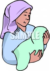 213x300 A Woman Holding A Newborn Baby