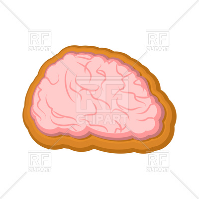 400x400 Brain Made Of Halloween Cookie Royalty Free Vector Clip Art Image