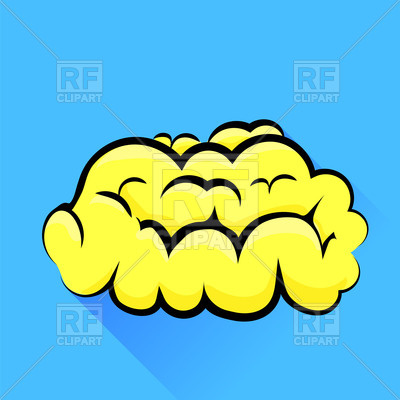 400x400 Human Brain Icon On Blue Background Royalty Free Vector Clip Art