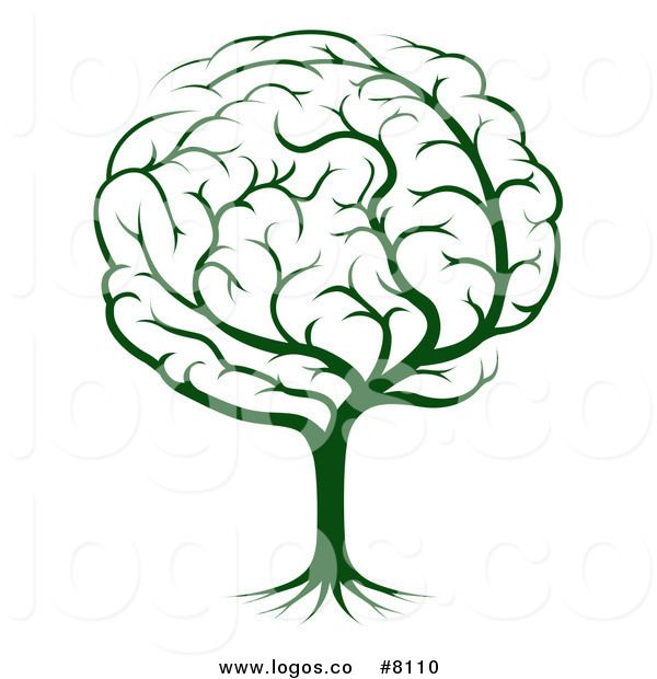 600x620 Royalty Free Clip Art Vector Logo Of A Green Tree Brain Designs