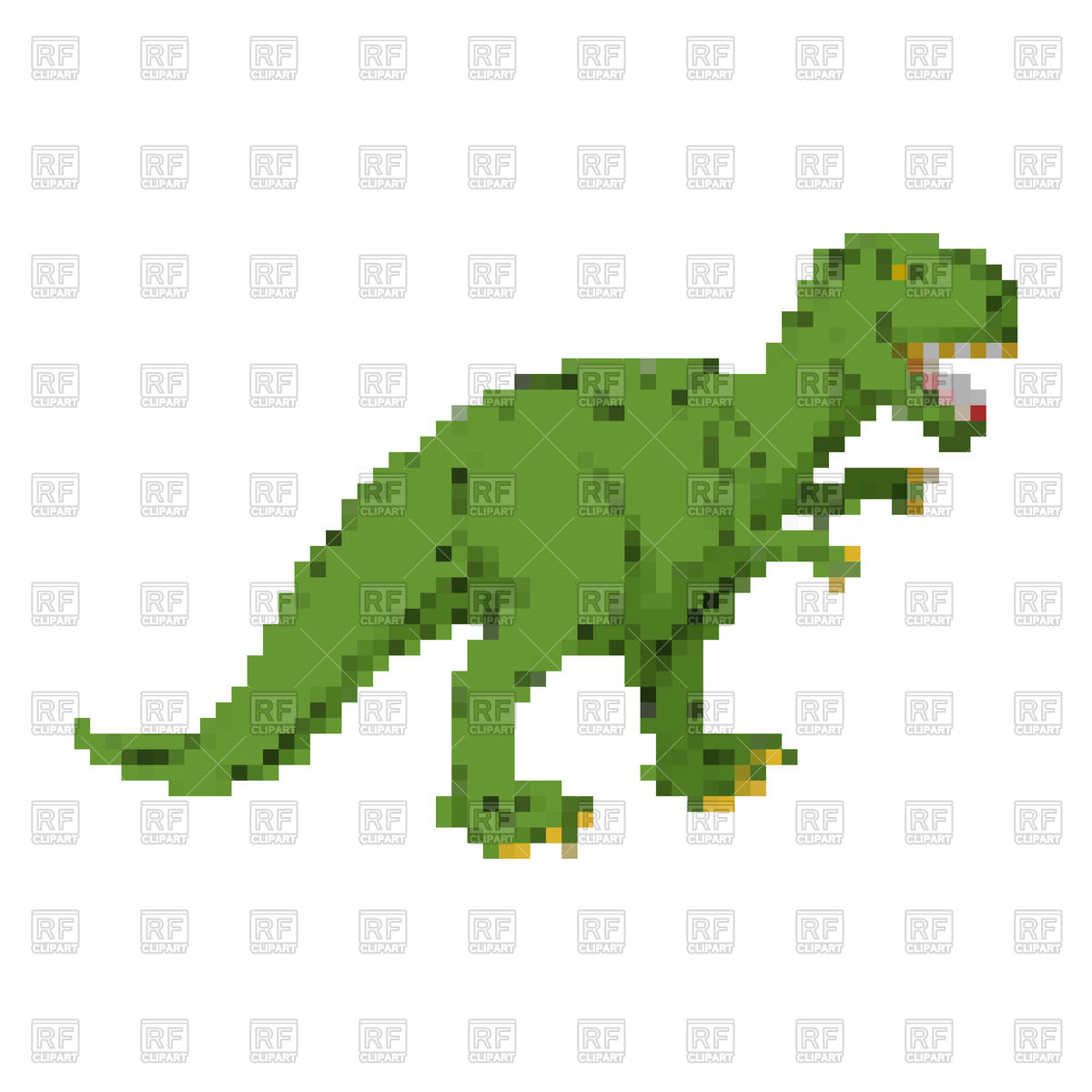 1200x1200 Dinosaur Pixel Art Royalty Free Vector Clip Art Image