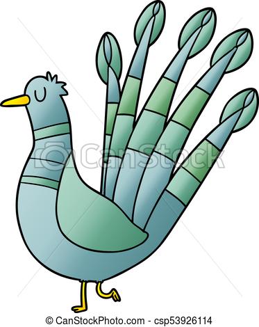 373x470 Cartoon Peacock Vector Clip Art
