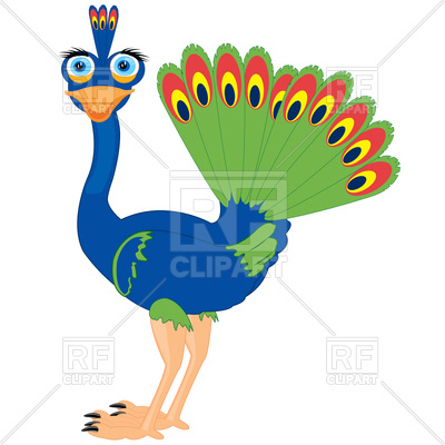 400x400 Cartoon Peacock Royalty Free Vector Clip Art Image