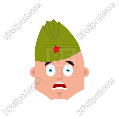 400x400 Soviet Soldier Scared Omg Emotion Royalty Free Vector Clip Art