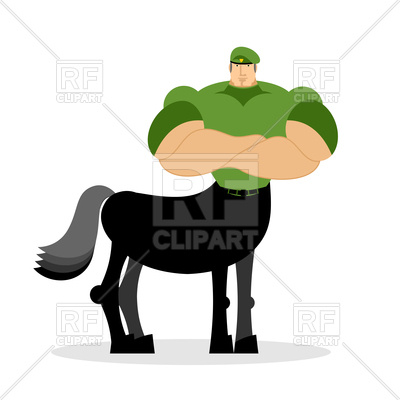 400x400 Centaur Soldier In Green Beret Royalty Free Vector Clip Art Image