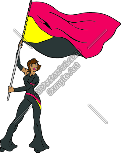 397x500 Marching Band Color Guard Clipart