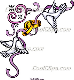286x308 Wedding Bands With Birds Clip Art