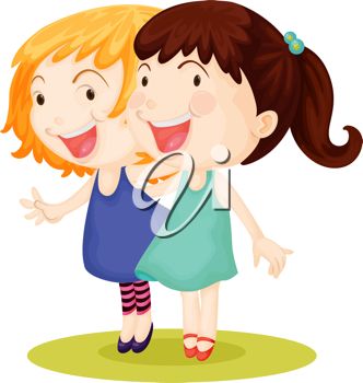 332x350 Clip Art Illustration Of Best Friends