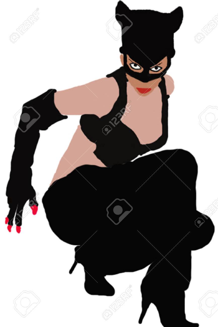 866x1300 Free Clip Art Of Cat Woman Catwoman Clipart Wonder Pencil And