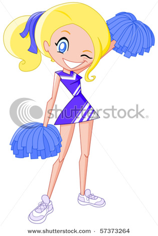 315x470 Cheerleader Winking Clipart