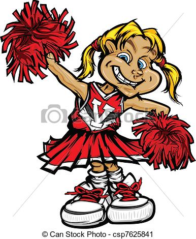 386x470 Cute Cheerleader Cartoon Girl Little Girl Cheerleader