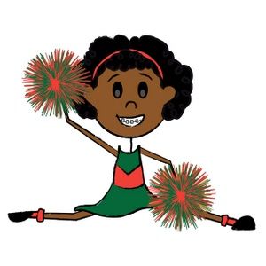 300x300 Free African American And White Cheerleader Clip Art 2016