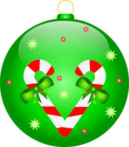263x300 Clip Art Illustration Of A Christmas Ornament Decorated With Candy