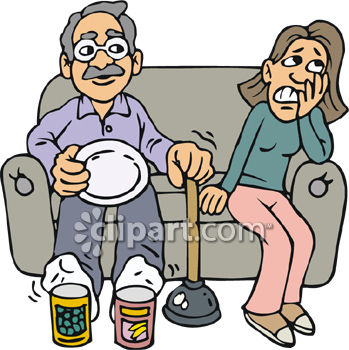 349x350 Clipart Picture Of A Grandfather Showing His Granddaughter How