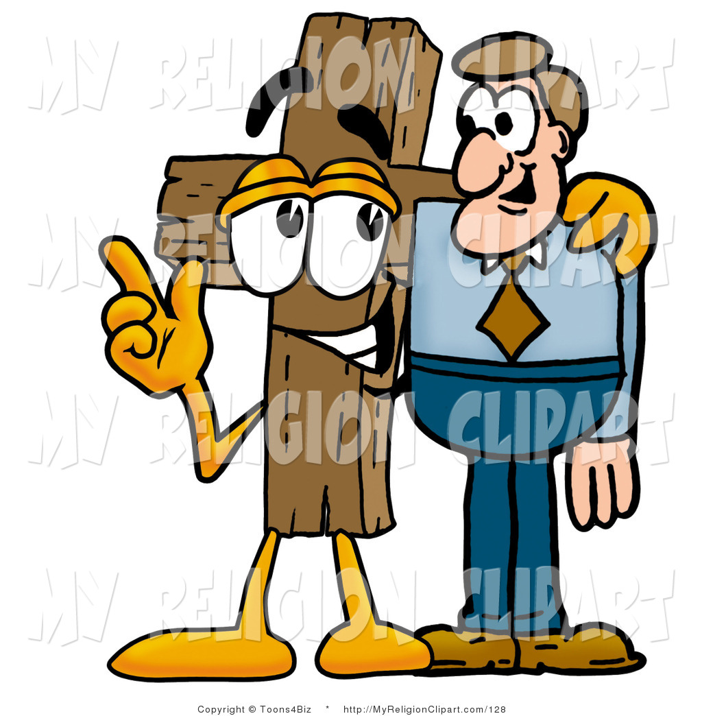 1024x1044 Religion Clip Art Of A Wooden Christian Cross Mascot Cartoon