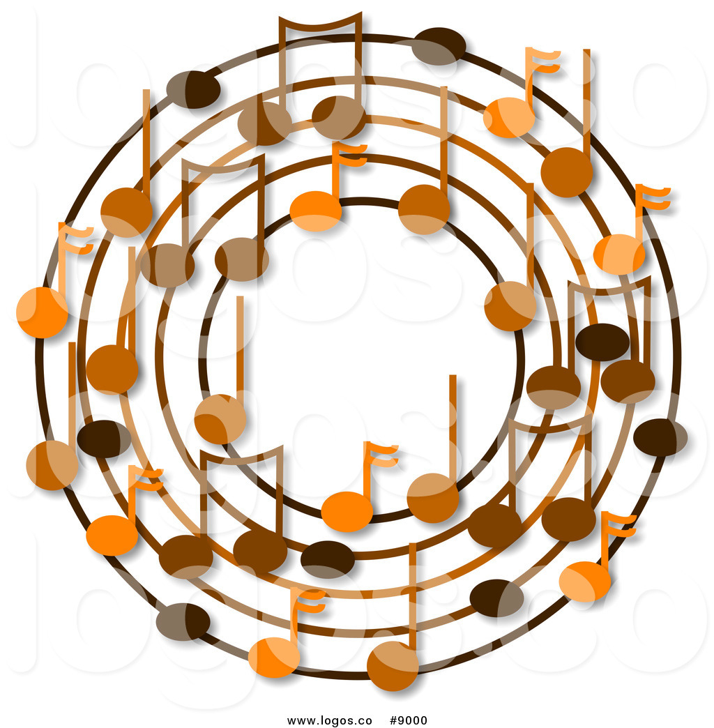 1024x1044 Royalty Free Clip Art Logo Of A Wreath Of Brown Music Notes