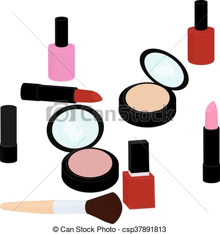 441x470 Fashion Beauty Products Set, Lipstick, Nail Polish, Powder