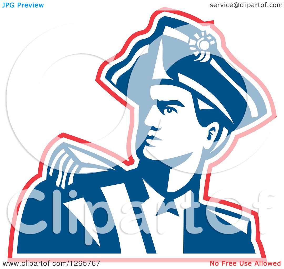 1080x1024 Clipart Of A Red White And Blue American Revolution Patriot