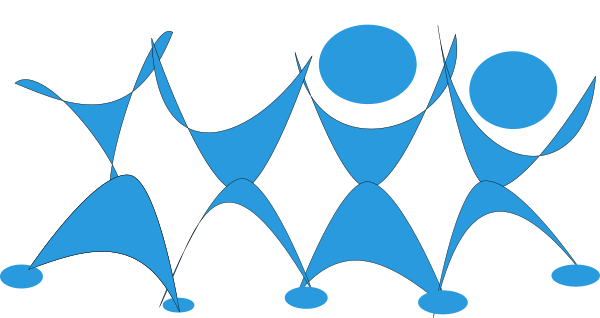 600x318 Dancing People Blue Clip Art