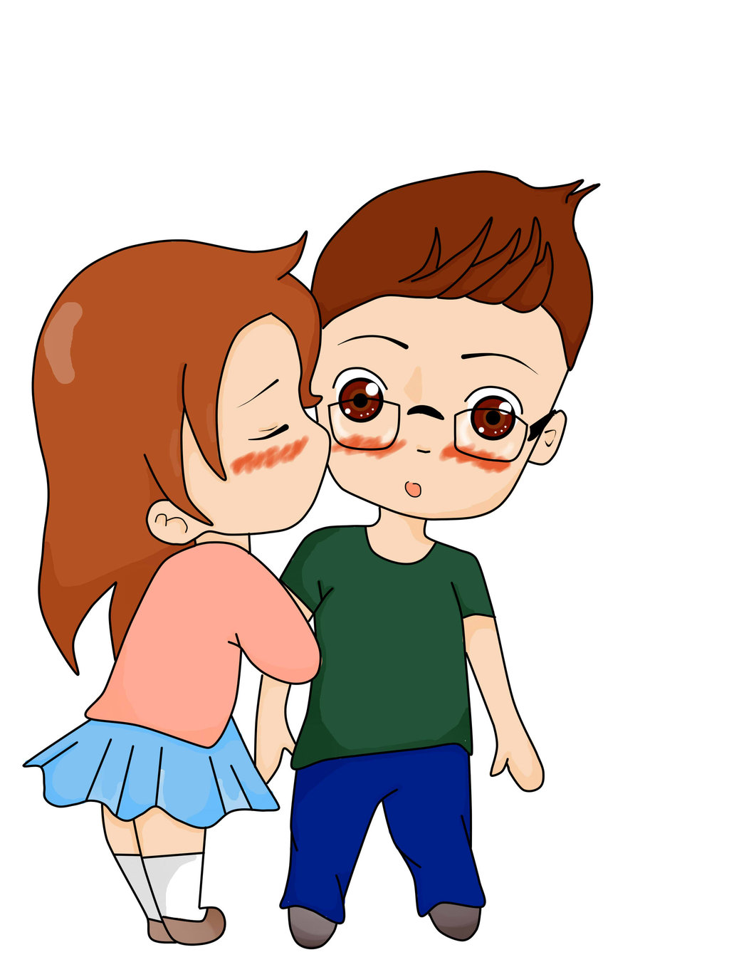1024x1365 Chibi Couple Kiss By Karoriana