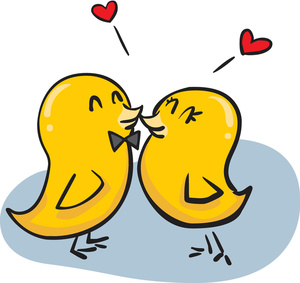 300x283 Clip Art Birds Kissing Vector Illustration Of Cartoon Two Love
