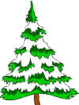 261x350 Snowy Pine Tree Clip Art Image