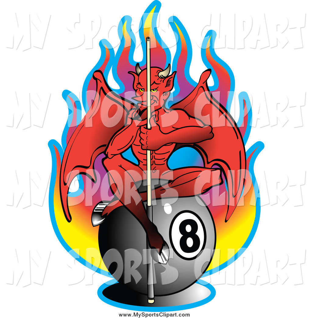 1024x1044 Sports Clip Art Of A Billiards Devil Sitting On An Eight Ball