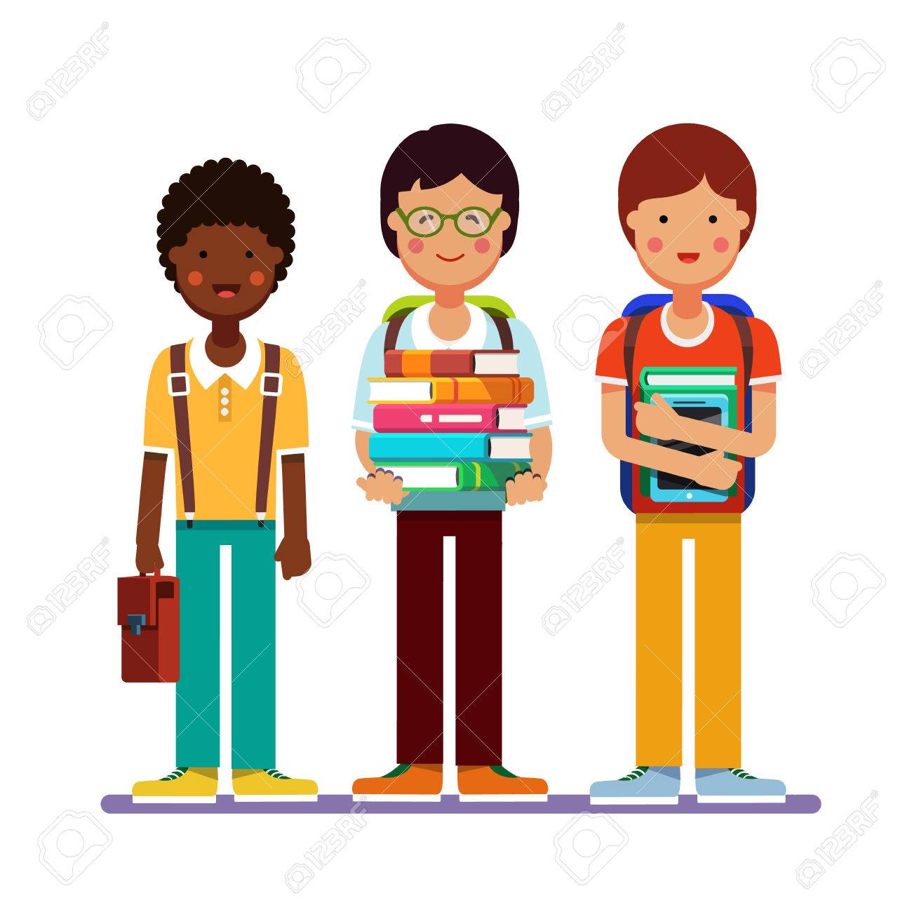 1300x1300 Clipart Teenagers With Bookbag Black And White Amp Clip Art