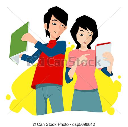 450x444 Highschool Teens. A Couple Of High School Teens Clip Art