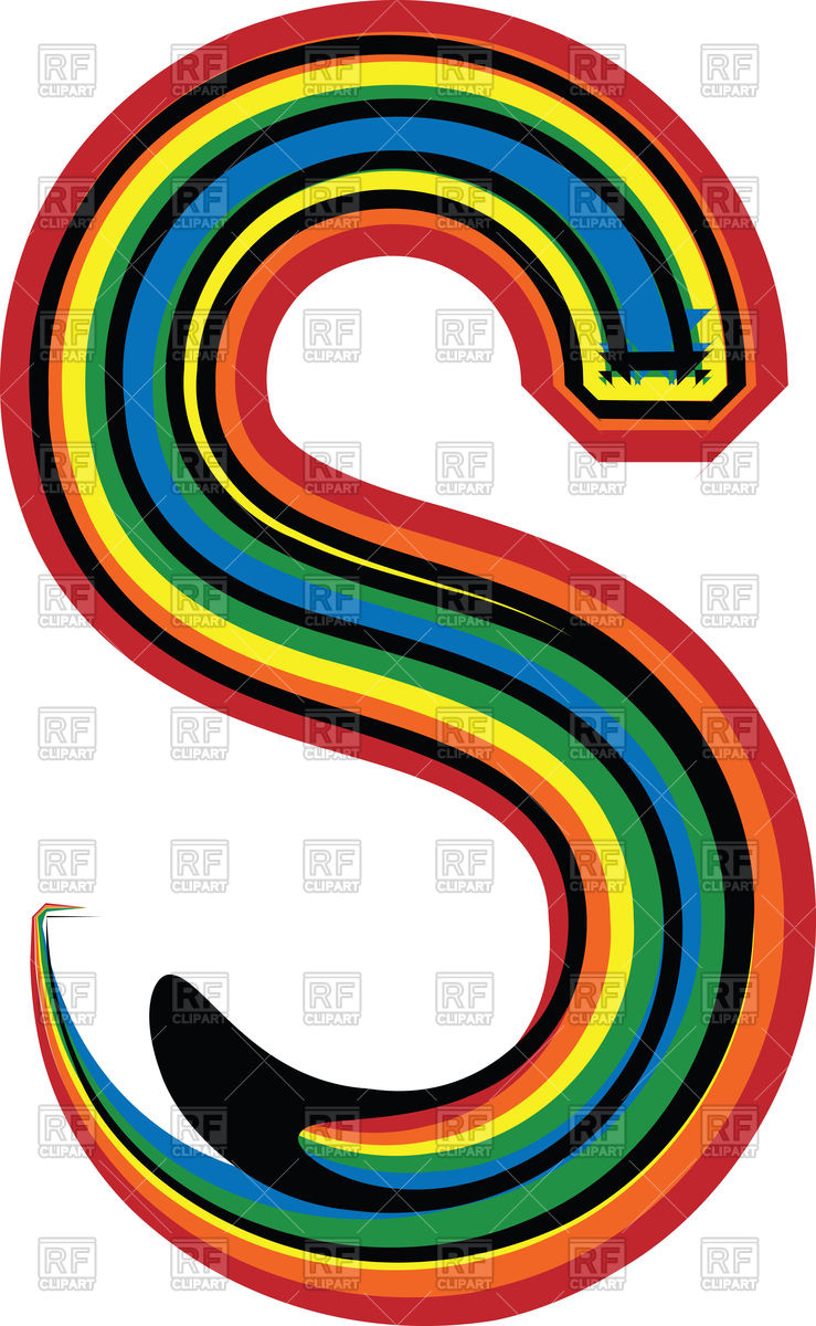 739x1200 Colorful Grunge Line Font Letter S Royalty Free Vector Clip Art