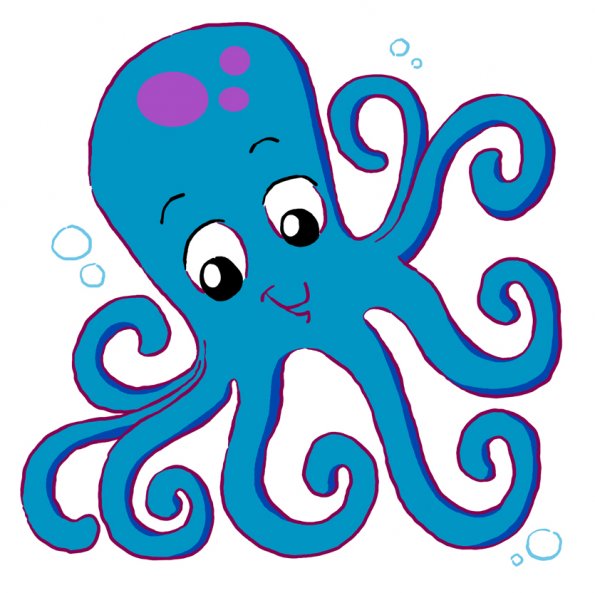 595x593 Cartoon Octopus Coloring Pages Clipart Free Clip Art Images Image