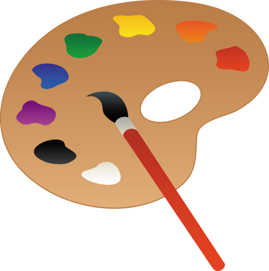 545x550 Clip Art Of A Wooden Art Palette With Paint And Brush Sweet Clip