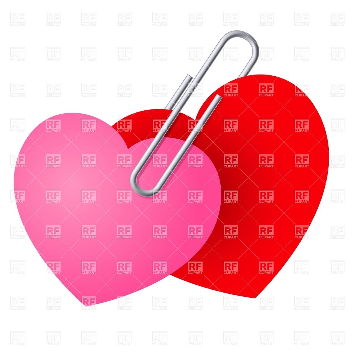 1200x1200 Two Paper Hearts Pinned Together With Paper Clip Royalty Free