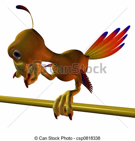 450x470 Hatchling Phoenix. 3d Render Stock Illustration