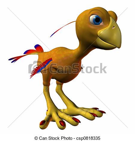 450x470 Hatchling Phoenix. 3d Render Stock Illustrations
