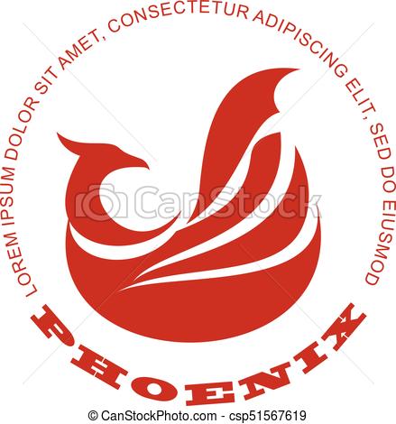 439x470 Stylized Graphic Phoenix Bird Logo Templates. Collection
