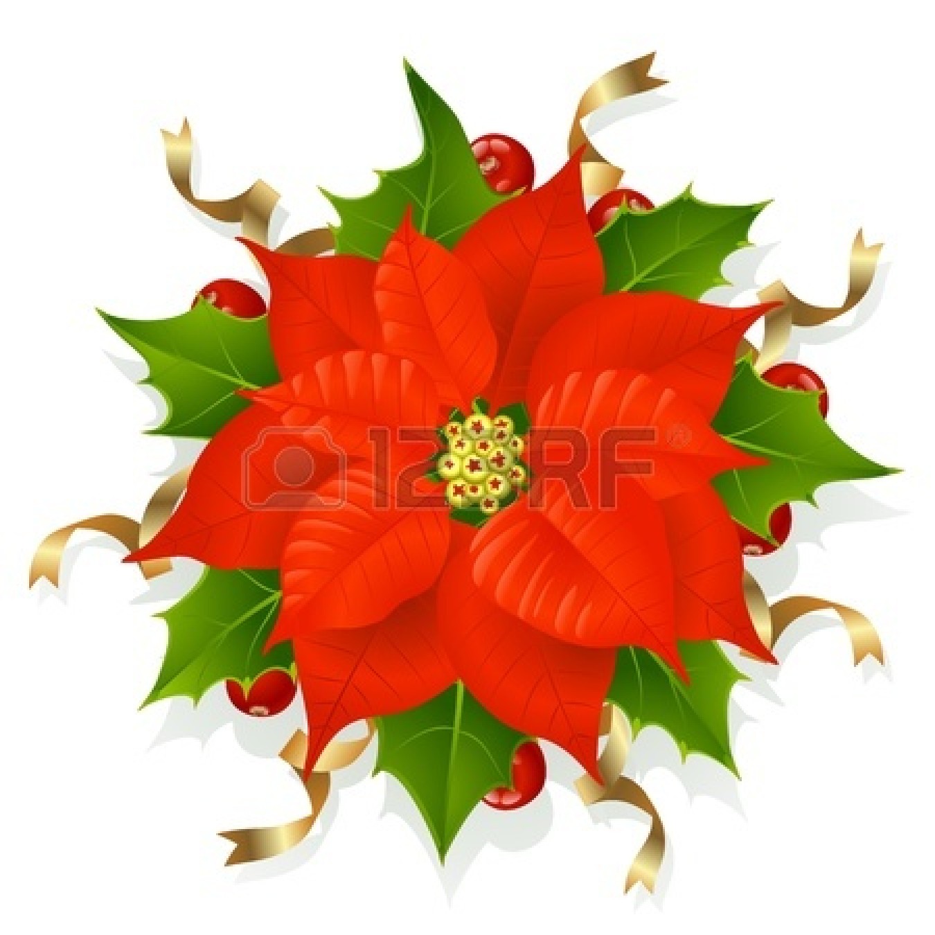 1350x1350 Clip Art Christmas Flowers Clip Art