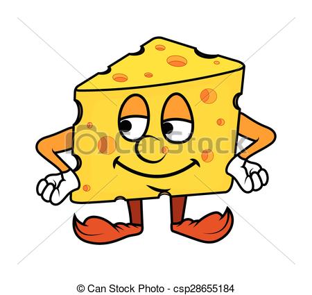 450x425 Cartoon Cheese Portrait Vector Illustration.