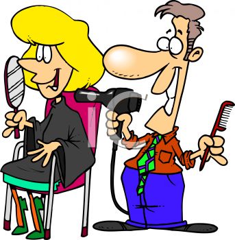 343x350 Hair Dresser Clipart