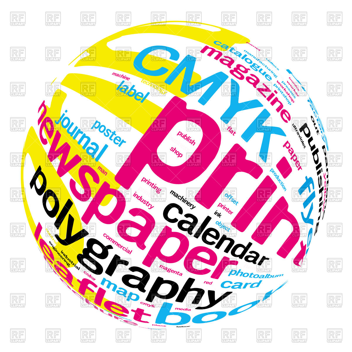 1200x1200 Printing Word Cloud Royalty Free Vector Clip Art Image