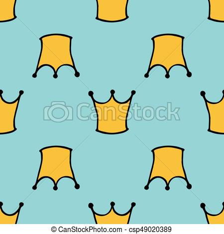 450x470 Seamless Pattern With Doodle Crowns. Cute Baby Background