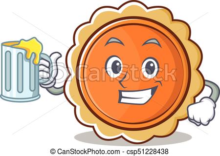 450x320 With Juice Pumpkin Pie Character Cartoon Vector Illustration
