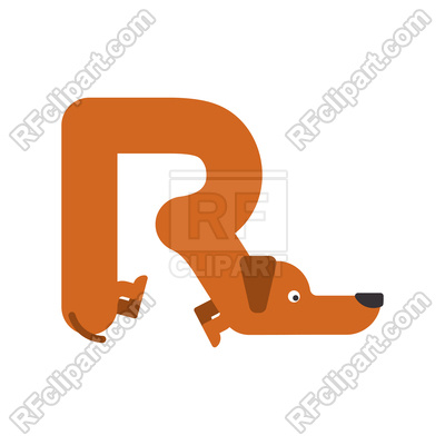 400x400 Letter R Dog Font Royalty Free Vector Clip Art Image