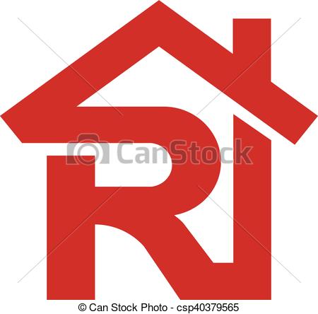 450x444 Letter R Realtor Real Estate Logo, Letter R With Roofing Clip