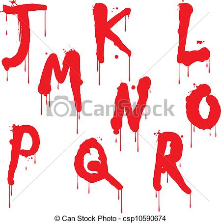 450x454 Wet Paint Font Type, Letter J To R Vectors Illustration